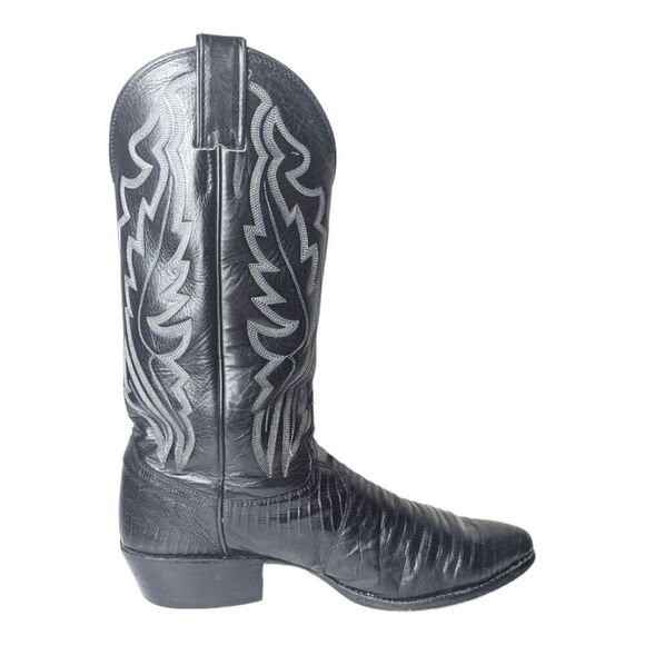 JUSTIN BOOTS Black Lizard Western Boot Size 9.5D - Picture 7 of 11